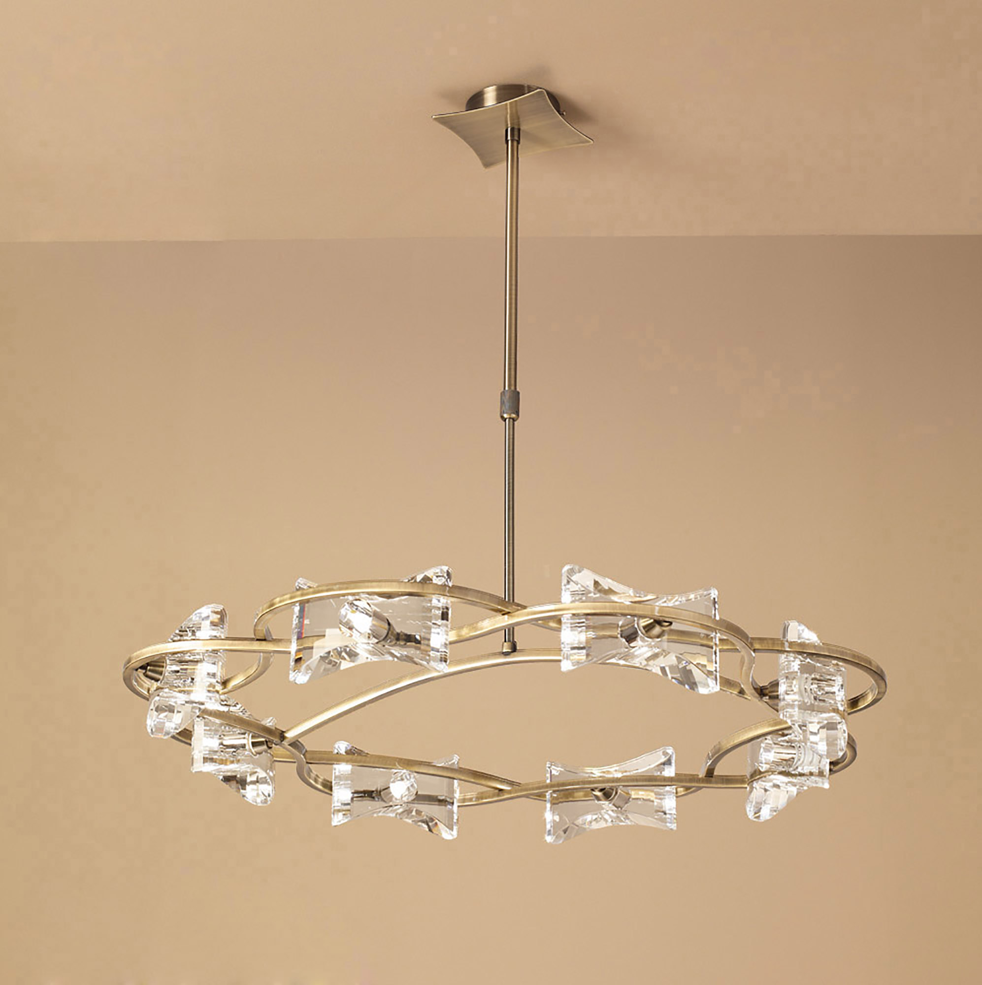 Kromo Antique Brass Ceiling Lights Mantra Ring Pendants